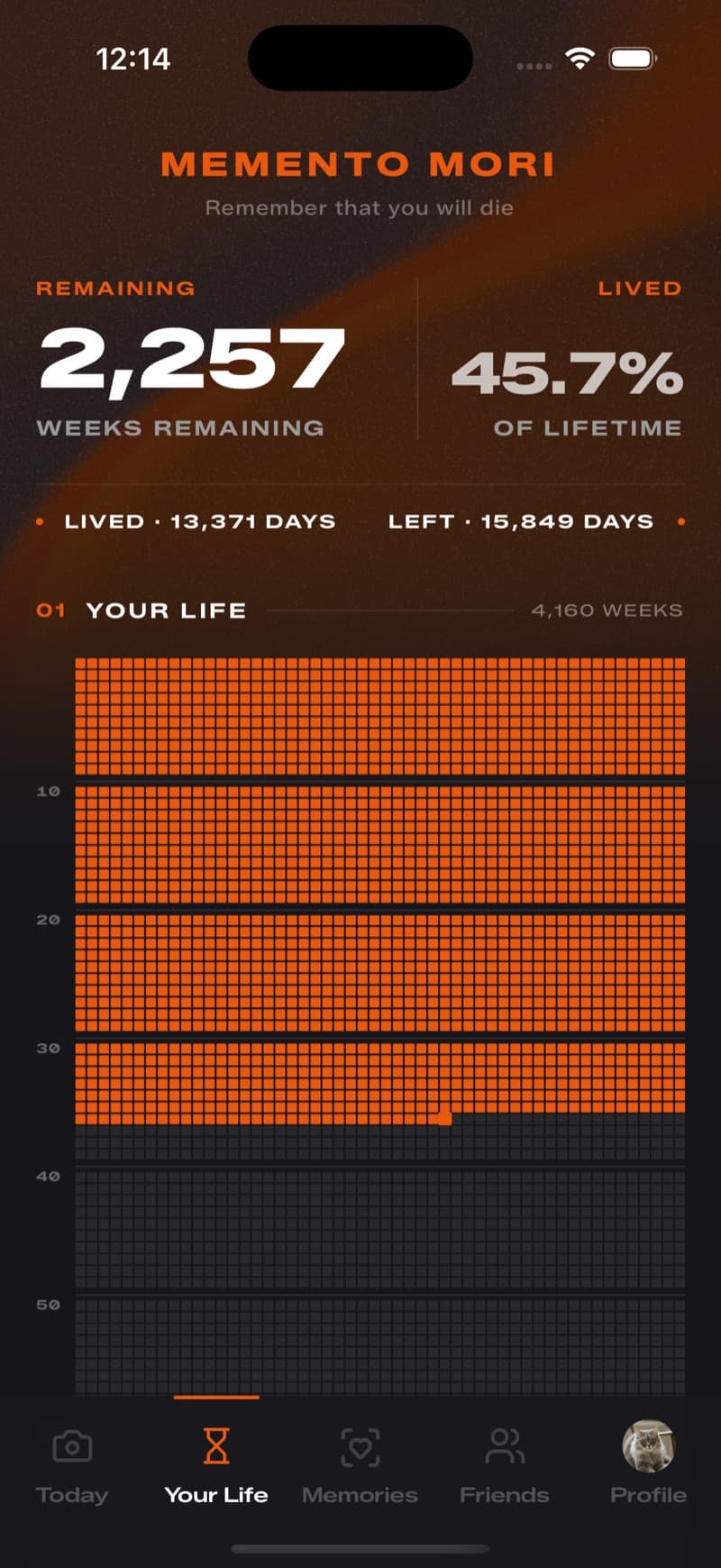 Your Life screen